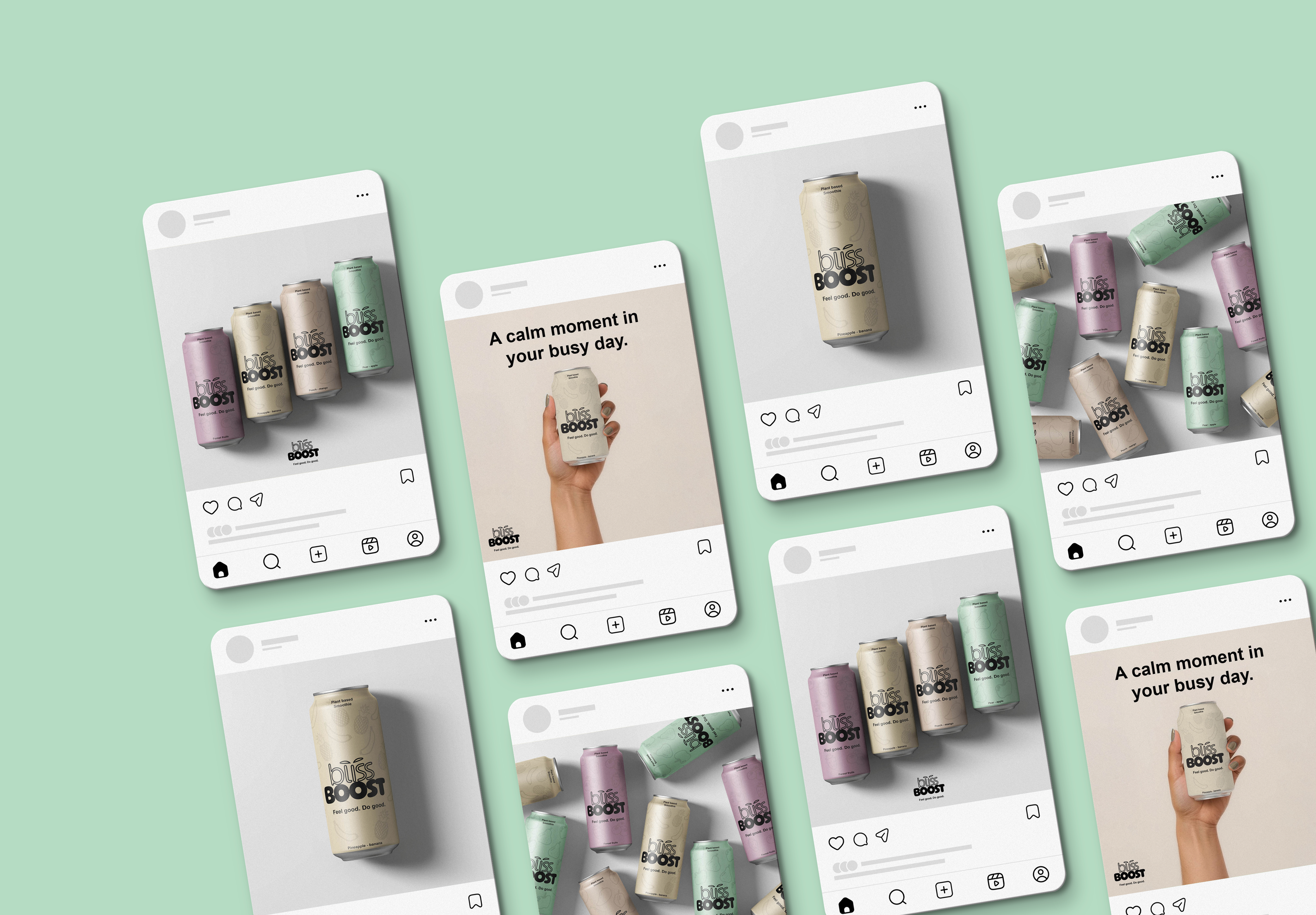 Bliss Boost social media campaign mockups